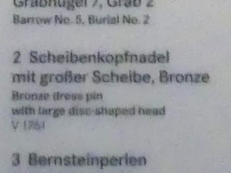 Scheibenkopfnadel mit großer Scheibe, Mittlere Bronzezeit, 3000 - 1300 v. Chr., 1600 - 1300 v. Chr., Bild 2/2