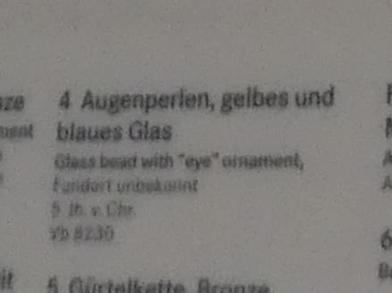 Augenperlen, gelbes und blaues Glas, Latènezeit, 700 - 1 v. Chr., 500 - 400 v. Chr., Bild 2/2