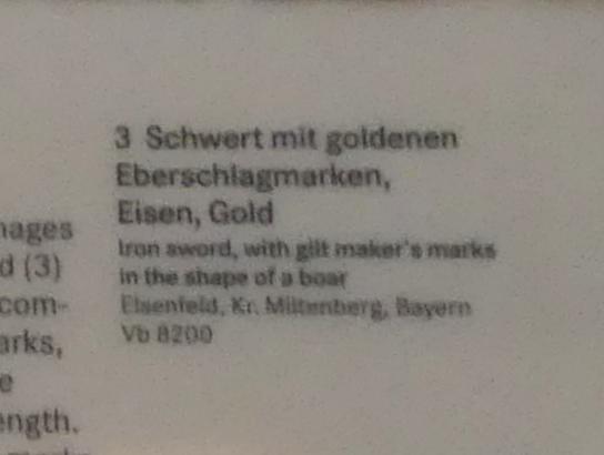 Schwert mit goldenen Eberschlagmarken, Latènezeit, 700 - 1 v. Chr., Bild 3/4