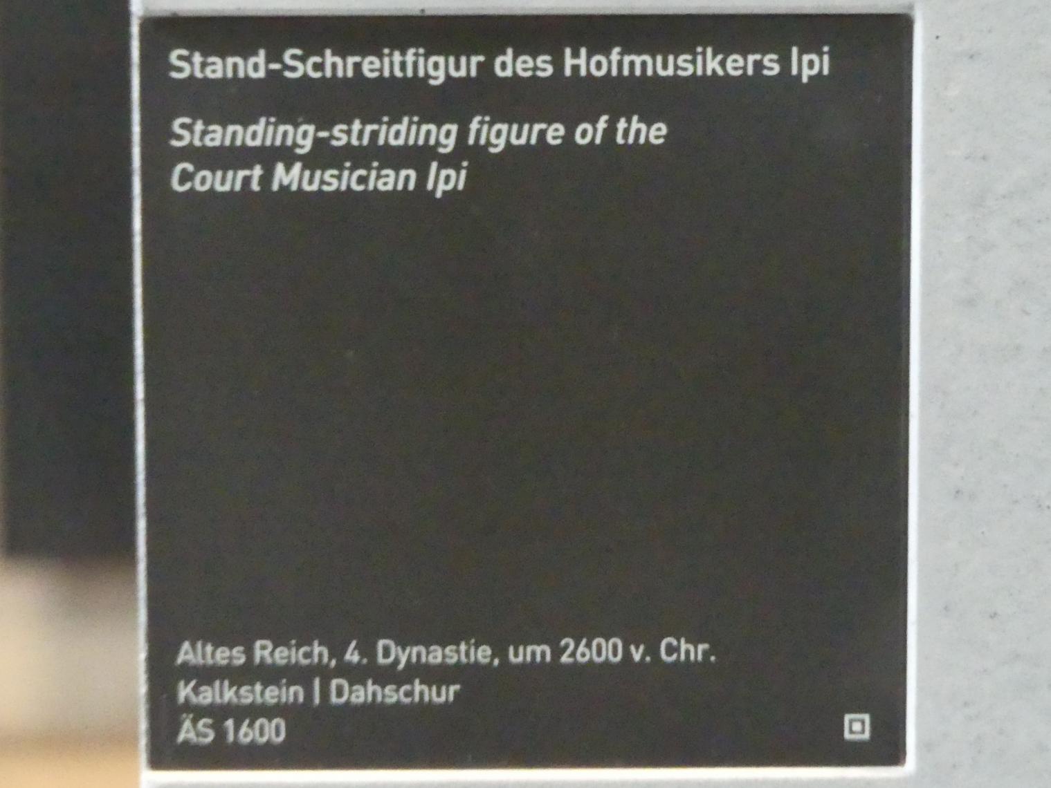 Stand-Schreitfigur des Hofmusikers Ipi, 4. Dynastie, Undatiert, 2600 v. Chr., Bild 2/2