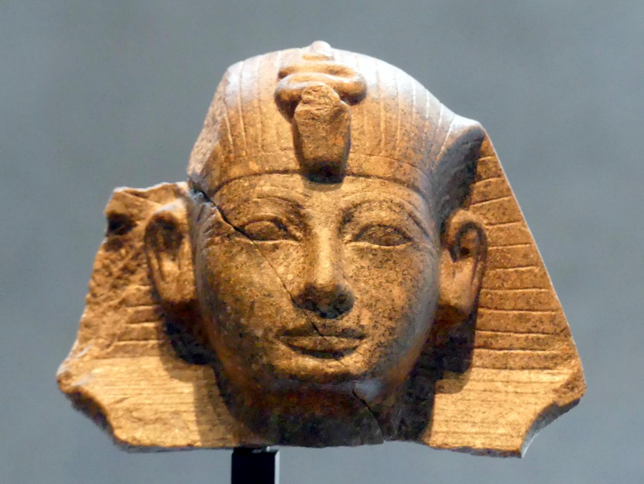 Kopf einer Sphinxfigur des Pharao Amenophis II., 18. Dynastie, Undatiert, 1420 v. Chr.