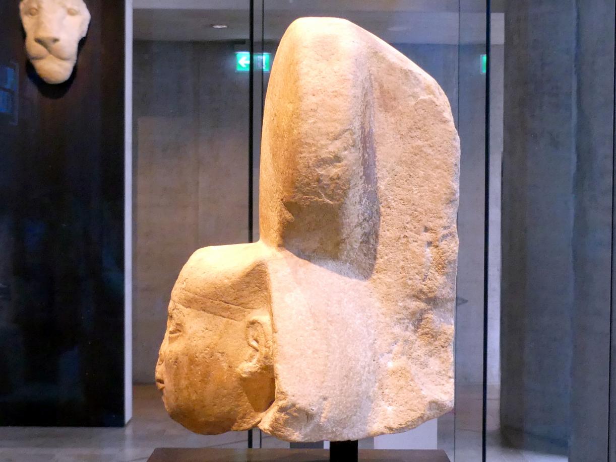 Kopf einer Statue des Pharao Schabaka mit Königskopftuch und Sonnenscheibe, 25. Dynastie, 705 - 690 v. Chr., 710 v. Chr., Bild 2/5