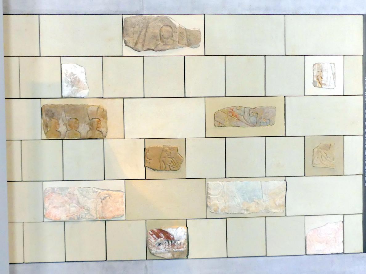 Fragmente von Tempelreliefs mit Szenen des höfischen Lebens, 18. Dynastie, Undatiert, 1350 - 1340 v. Chr., Bild 1/17