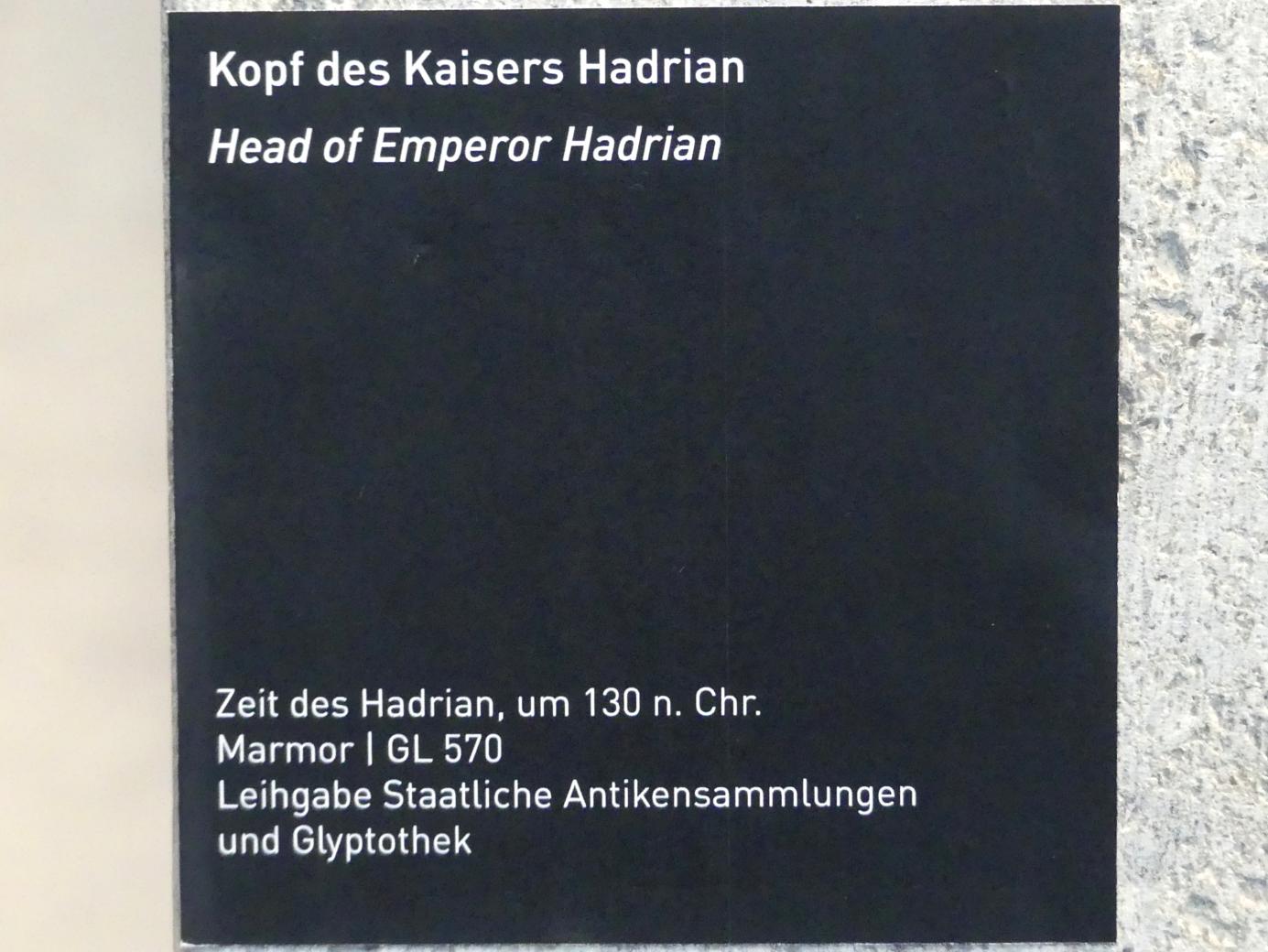 Kopf des Kaisers Hadrian, Römische Kaiserzeit, 27 v. Chr. - 54 n. Chr., 130, Bild 3/3