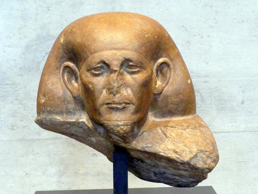 Kopf einer Würfelfigur des Montemhet, 26. Dynastie, 664 - 525 v. Chr., 650 v. Chr.