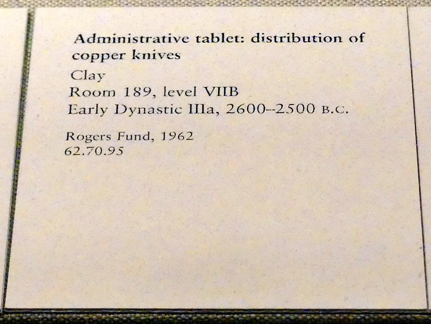 Keilschrifttafel: Verteilung von Kupfermessern, Frühdynastisch IIIa (Mesopotamien), 2900 - 2000 v. Chr., 2600 - 2500 v. Chr., Bild 2/2