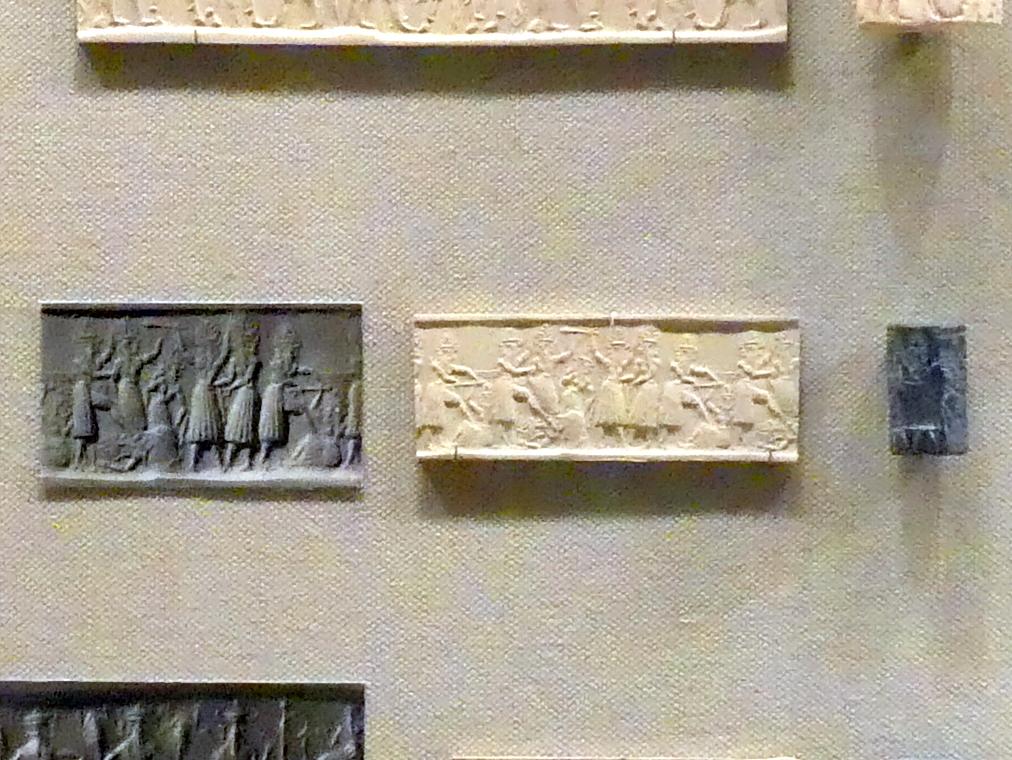 Rollsiegel mit moderner Abrollung: Kampf der Götter, Akkadzeit, 2350 - 2150 v. Chr., 2350 - 2250 v. Chr.