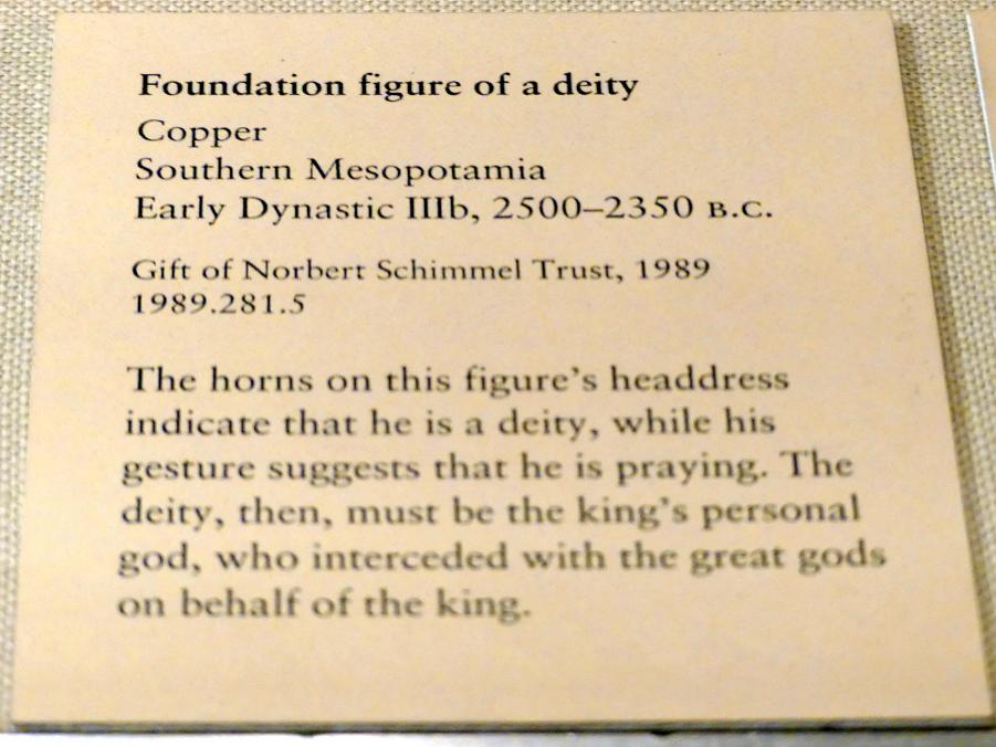 Grundstein-Figur einer Gottheit, Frühdynastisch IIIb (Mesopotamien), 2900 - 2000 v. Chr., 2500 - 2350 v. Chr., Bild 4/4
