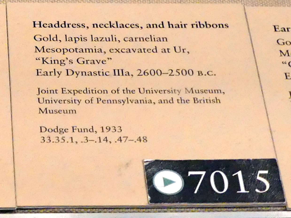 Haarbänder, Frühdynastisch IIIa (Mesopotamien), 2900 - 2000 v. Chr., 2600 - 2500 v. Chr., Bild 2/2