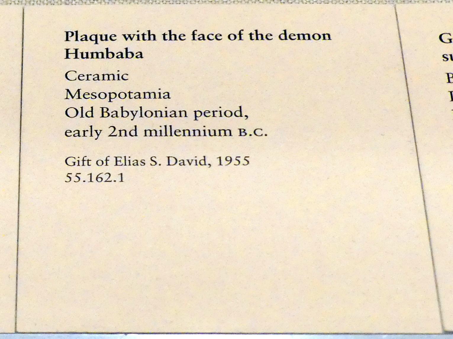 Gesicht des Dämons Humbaba, Altbabylonische Zeit, 1419 - 1362 v. Chr., 2000 - 1800 v. Chr., Bild 2/2