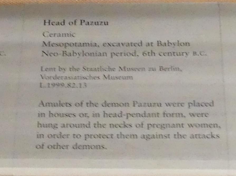 Kopf des Pazuzu, Neubabylonische Zeit, 600 - 400 v. Chr., 600 - 500 v. Chr., Bild 2/2