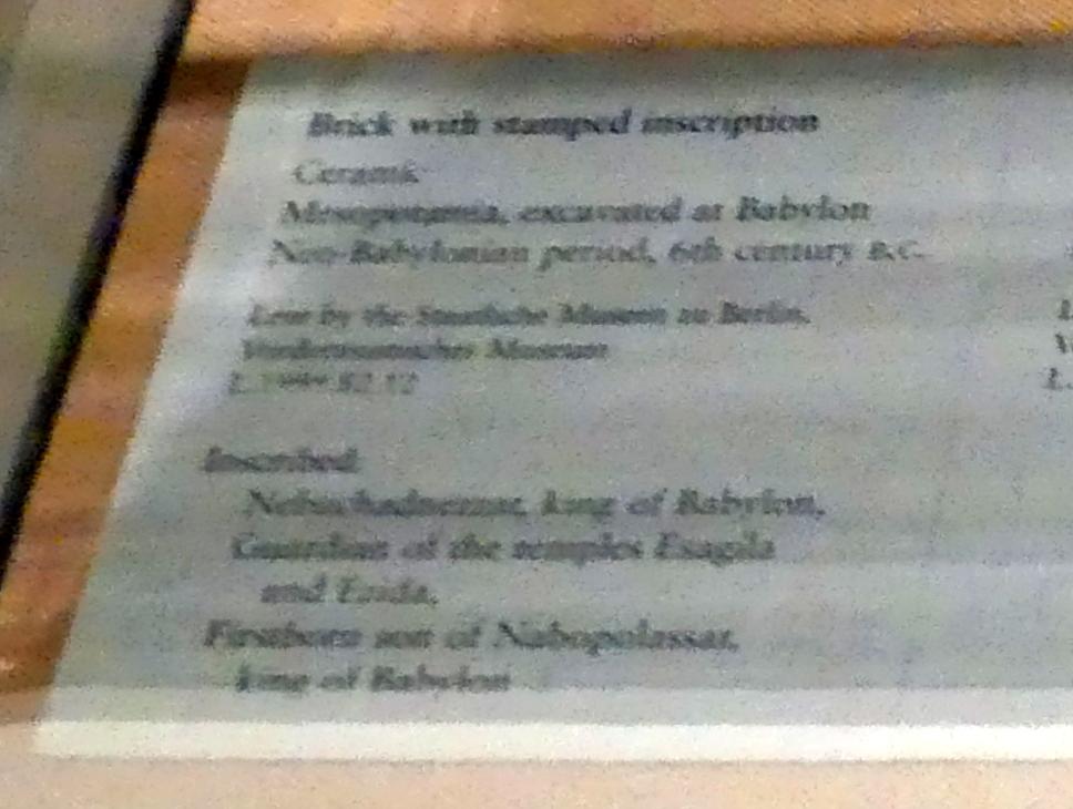 Backstein mit gestempelter Inschrift, Neubabylonische Zeit, 600 - 400 v. Chr., 600 - 500 v. Chr., Bild 2/2