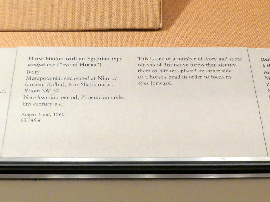 Scheuklappe mit Horusauge, Neuassyrisches Großreich, 1500 - 600 v. Chr., 800 - 700 v. Chr., Bild 2/2