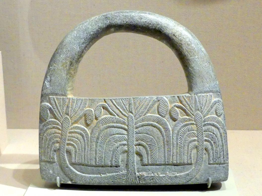 Objekt mit einem Griff, vielleicht ein Gewicht; Palmen und Guilloche, Frühe Bronzezeit, 3365 - 1200 v. Chr., 2500 - 2200 v. Chr.