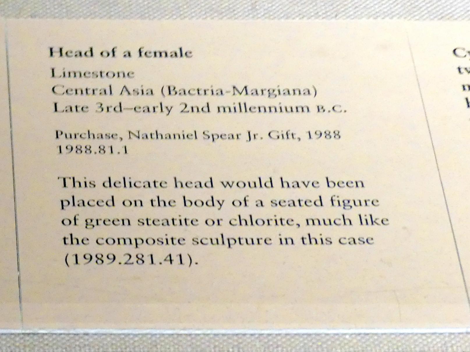 Weiblicher Kopf, Bronzezeit, 3365 - 700 v. Chr., 2200 - 1700 v. Chr., Bild 2/2