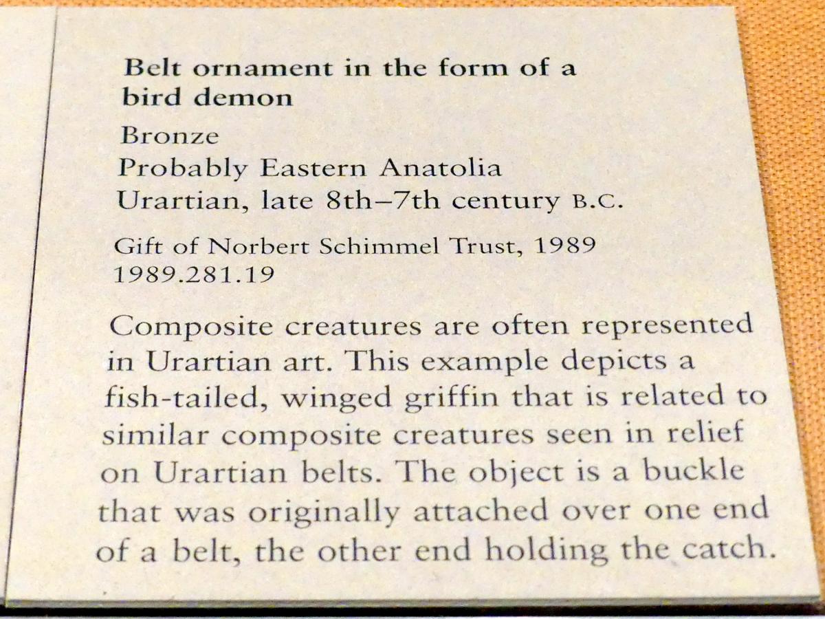 Gürtelverzierung in Form eines Vogeldämons, 720 - 600 v. Chr., Bild 2/2