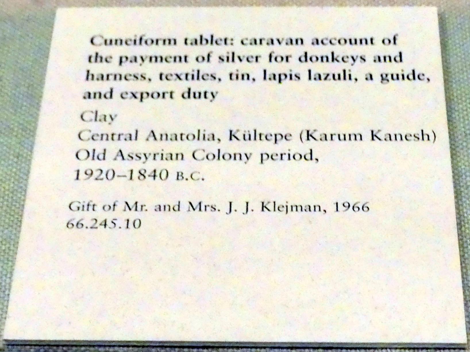 Keilschrifttafel: Buchhaltung einer Karawane, Assyrisches Reich, 1920 - 1600 v. Chr., 1920 - 1840 v. Chr., Bild 2/2