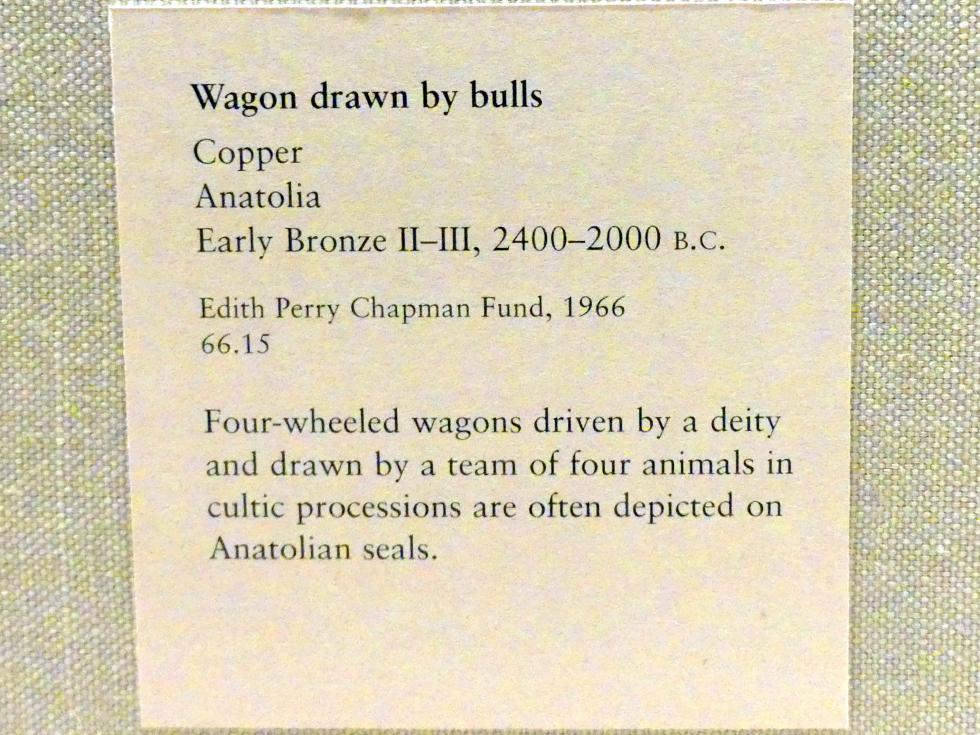 Wagen mit Stiere als Zugtiere, Frühe Bronzezeit, 3365 - 1200 v. Chr., 2400 - 2000 v. Chr., Bild 2/2