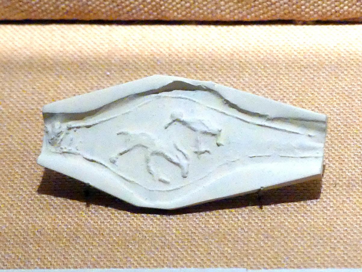 Siegelring und moderne Abrollung: Vogel über einem gehörnten Tier, Eisenzeit II, 1000 - 700 v. Chr., 1000 - 700 v. Chr., Bild 2/3