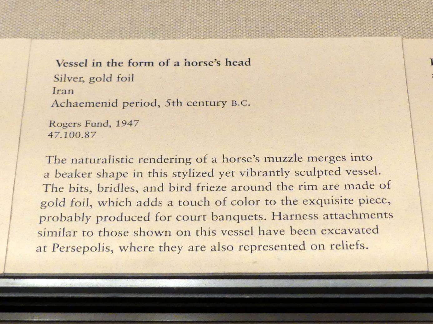 Becher in Form eines Pferdekopfes, Altpersisches Reich, 600 - 300 v. Chr., 500 - 400 v. Chr., Bild 4/4