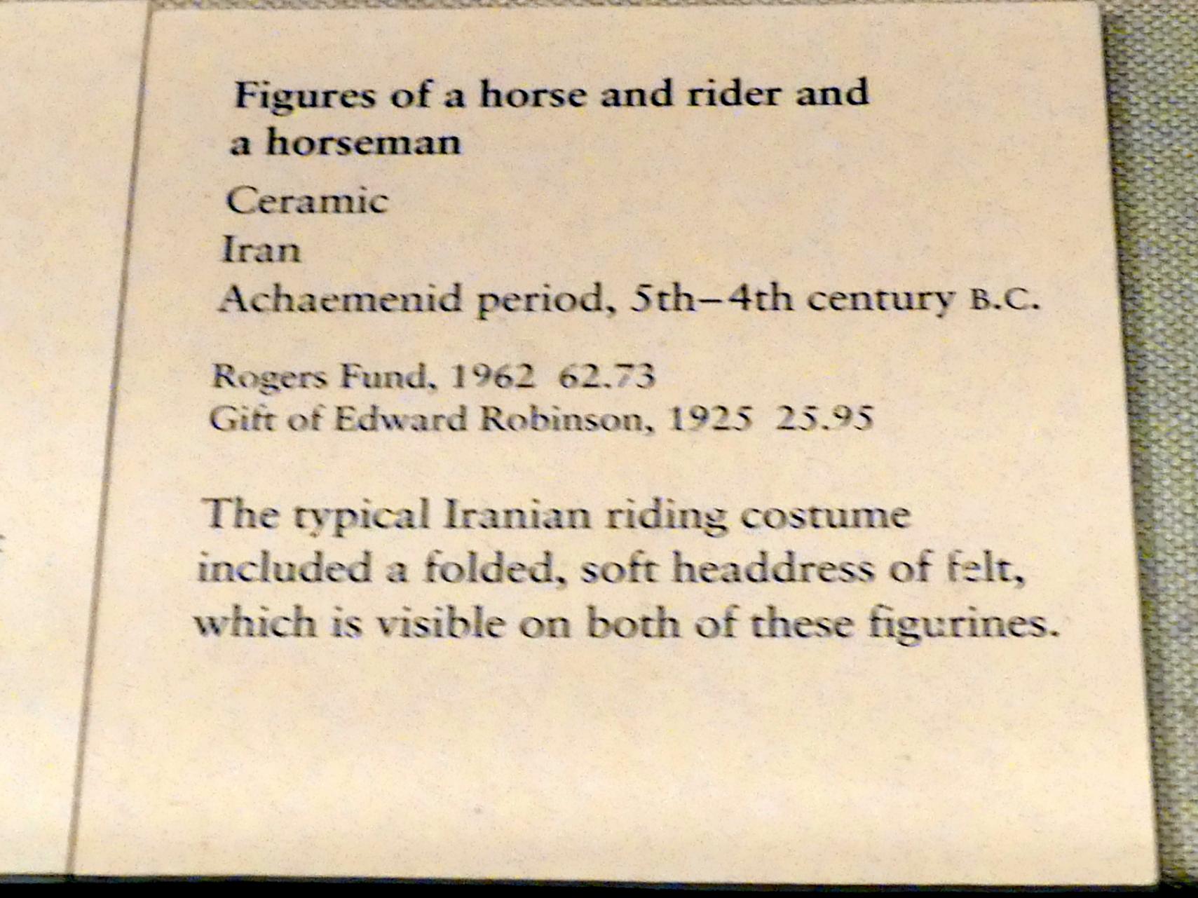 Figur eines Pferdes und eines Reiters, Altpersisches Reich, 600 - 300 v. Chr., 500 - 300 v. Chr., Bild 2/2