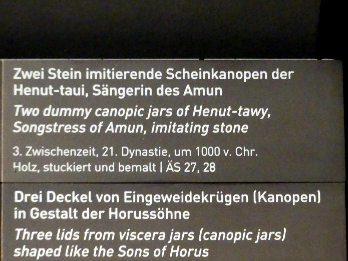 Zwei Stein imitierende Scheinkanopen der Henut-taui, Sängerin des Amun, 21. Dynastie, Undatiert, 1000 v. Chr., Bild 2/2