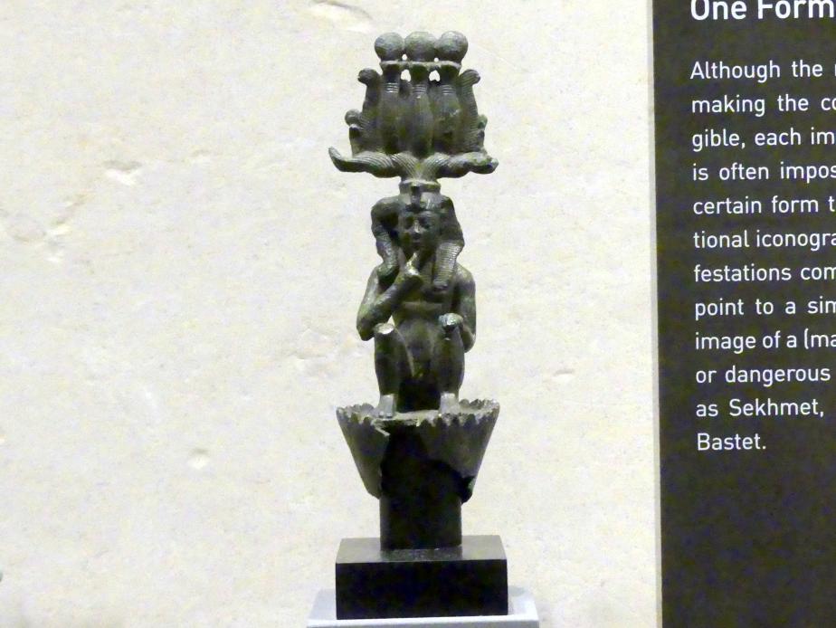 Statuette des jugendlichen Sonnengottes auf der Lotosblüte, Spätzeit, 664 - 332 v. Chr., 600 - 300 v. Chr.
