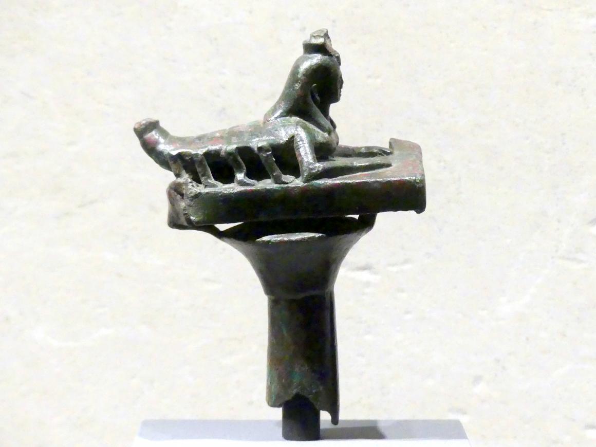 Stabaufsatz mit Selket als Skorpion, Spätzeit, 664 - 332 v. Chr., 600 - 300 v. Chr.