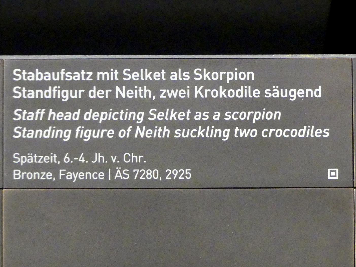 Stabaufsatz mit Selket als Skorpion, Spätzeit, 360 - 342 v. Chr., 600 - 300 v. Chr., Bild 4/4