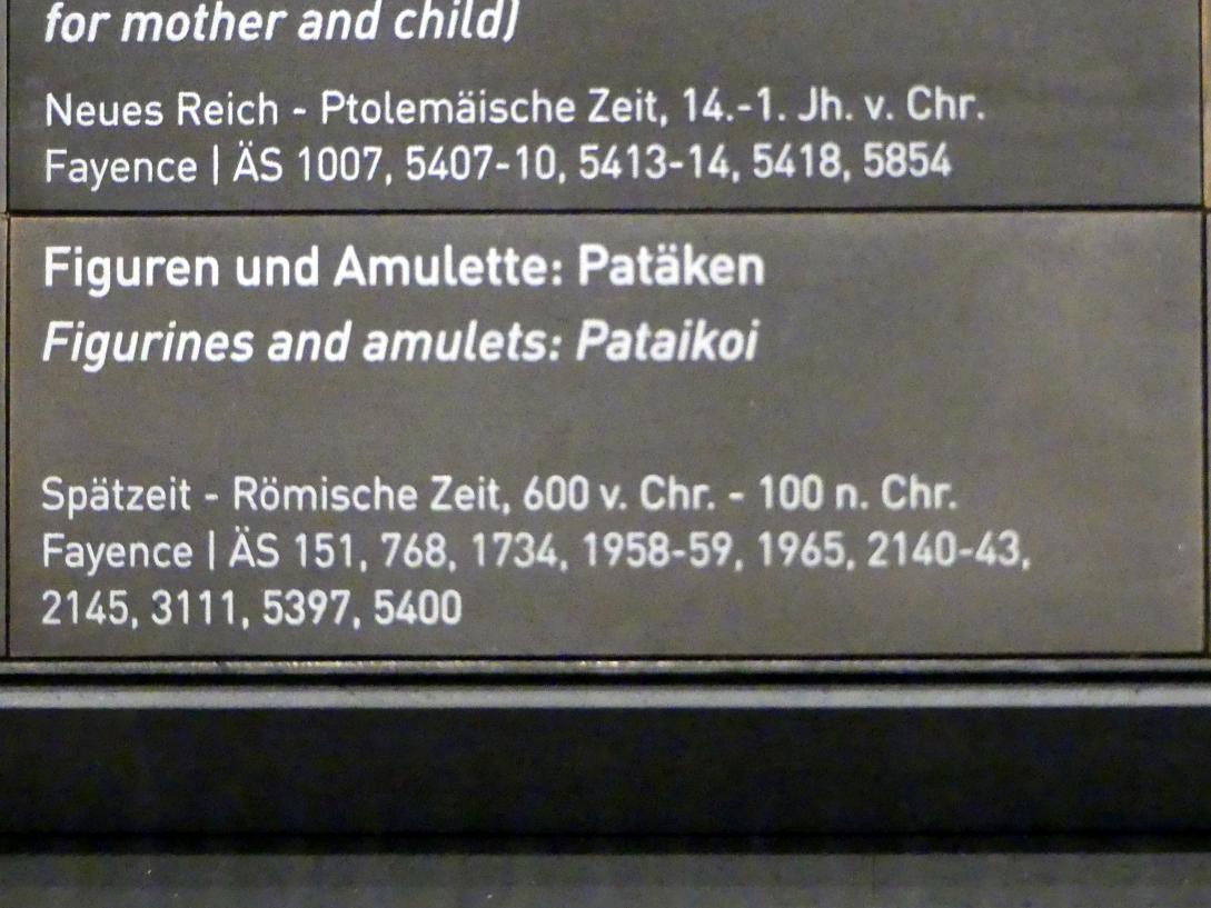 Figuren und Amulette: Patäken, 600 v. Chr. - 100 n. Chr.