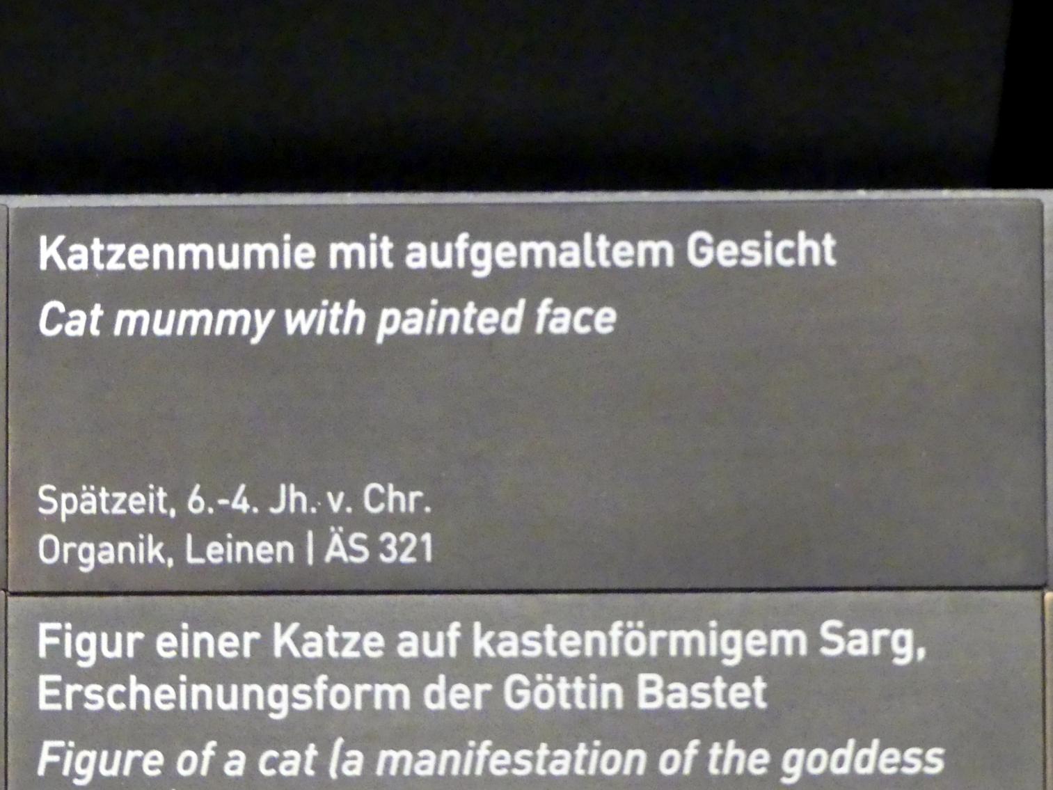 Katzenmumie mit aufgemaltem Gesicht, Spätzeit, 360 - 342 v. Chr., 600 - 300 v. Chr., Bild 3/3