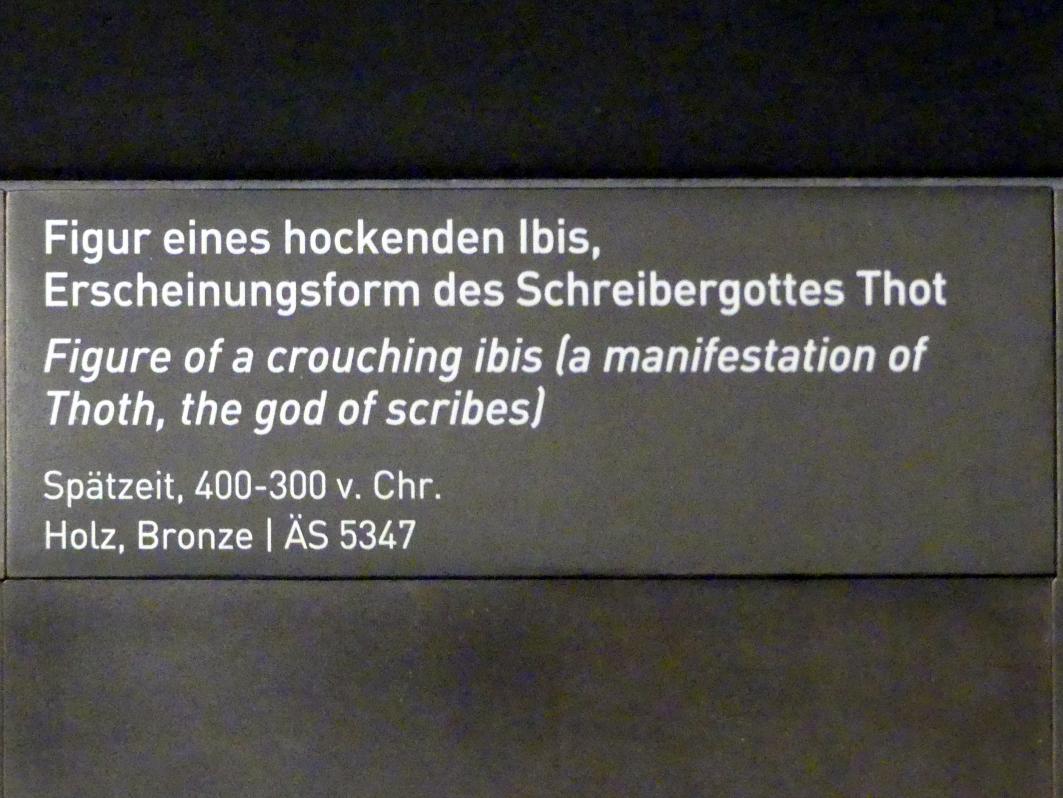 Figur eines hockenden Ibis, Erscheinungsform des Schreibergottes Thot, Spätzeit, 664 - 332 v. Chr., 400 - 300 v. Chr., Bild 2/2