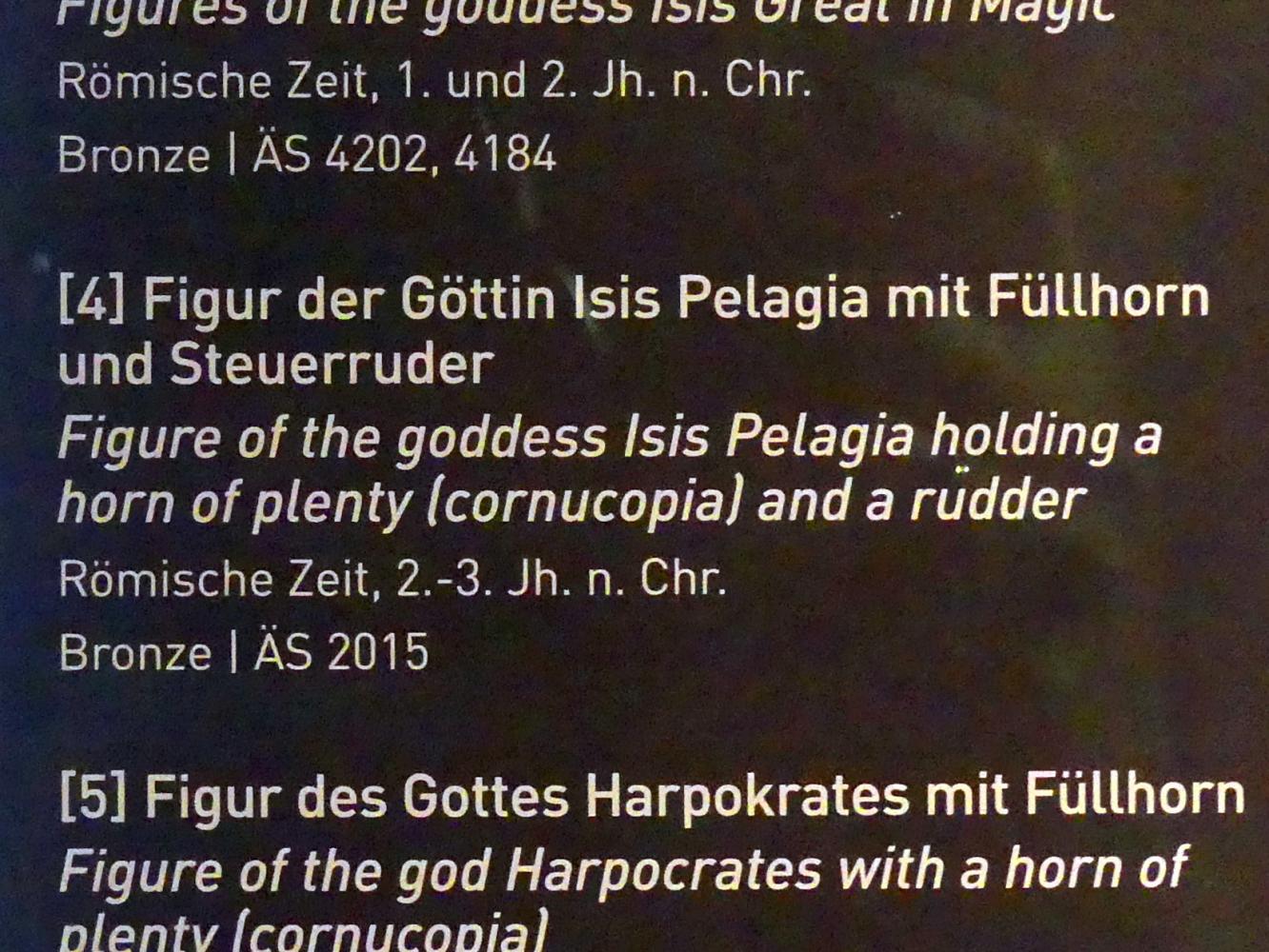 Figur der Göttin Isis Pelagia mit Füllhorn und Steuerruder, Römische Kaiserzeit, 27 v. Chr. - 54 n. Chr., 200 - 400, Bild 2/2
