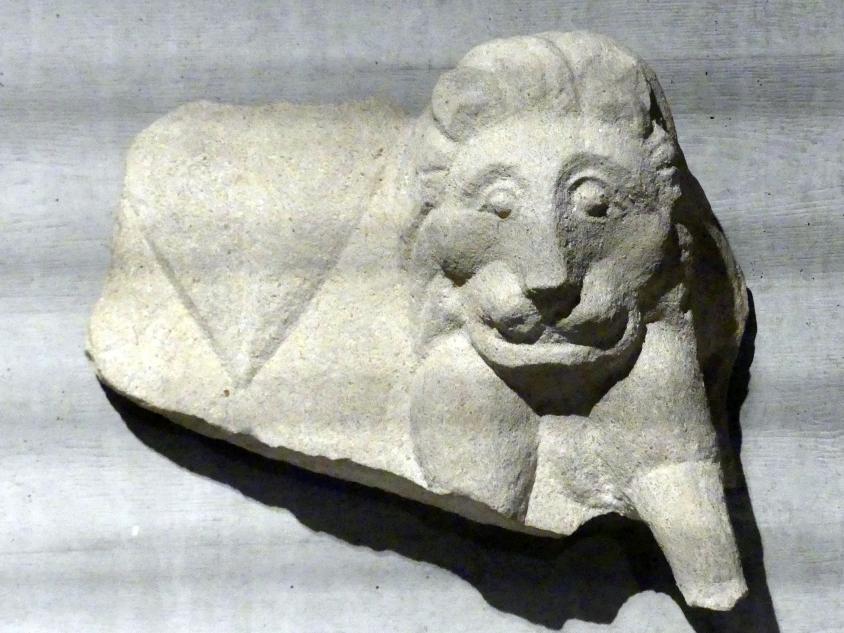 Löwen-Protom (plastischer Aufsatz), unfertig, Römische Kaiserzeit, 27 v. Chr. - 54 n. Chr., 100 - 300, Bild 1/2