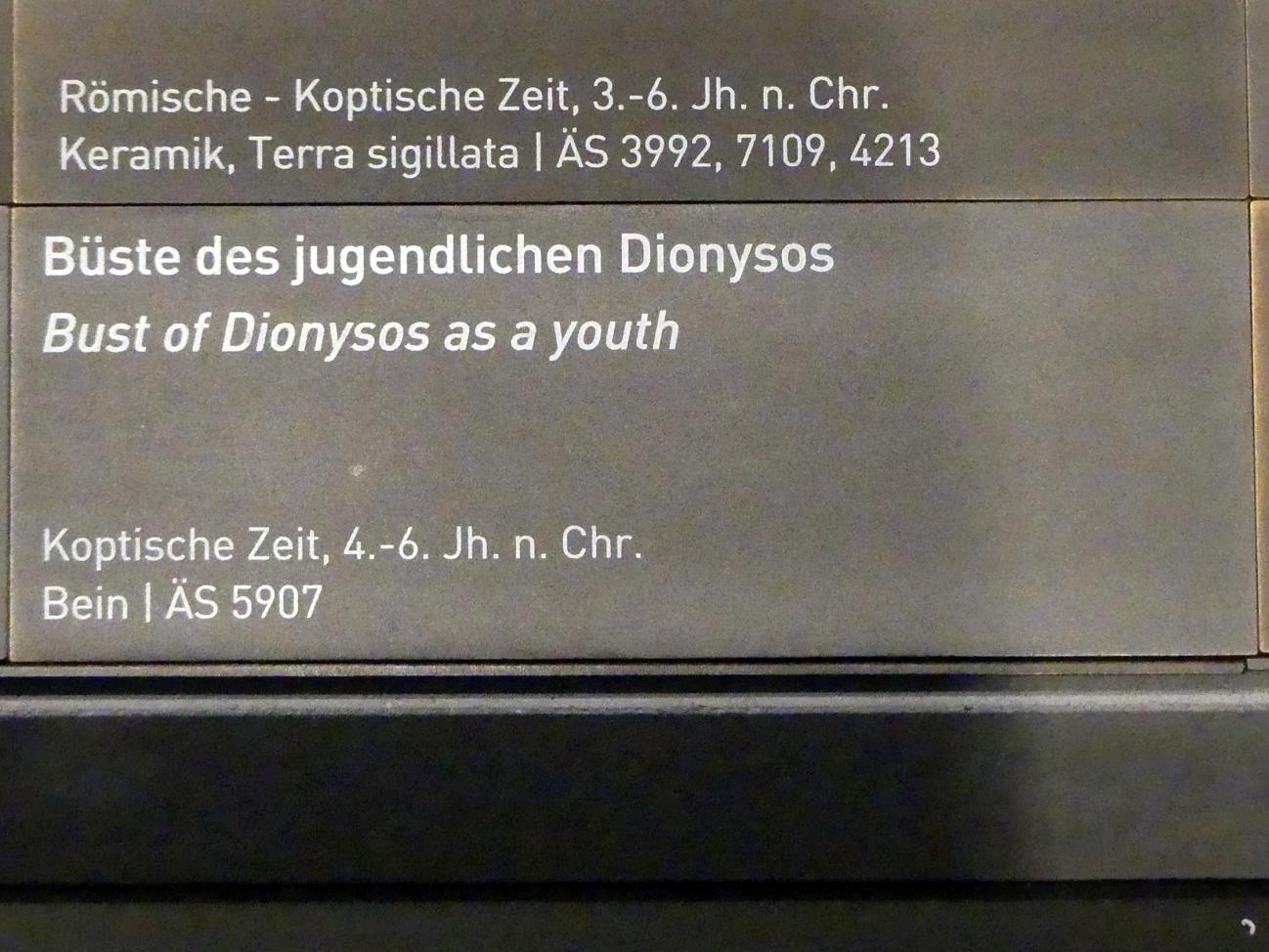 Büste des jugendlichen Dionysos, Koptische Zeit, 200 - 800, 300 - 600, Bild 2/2
