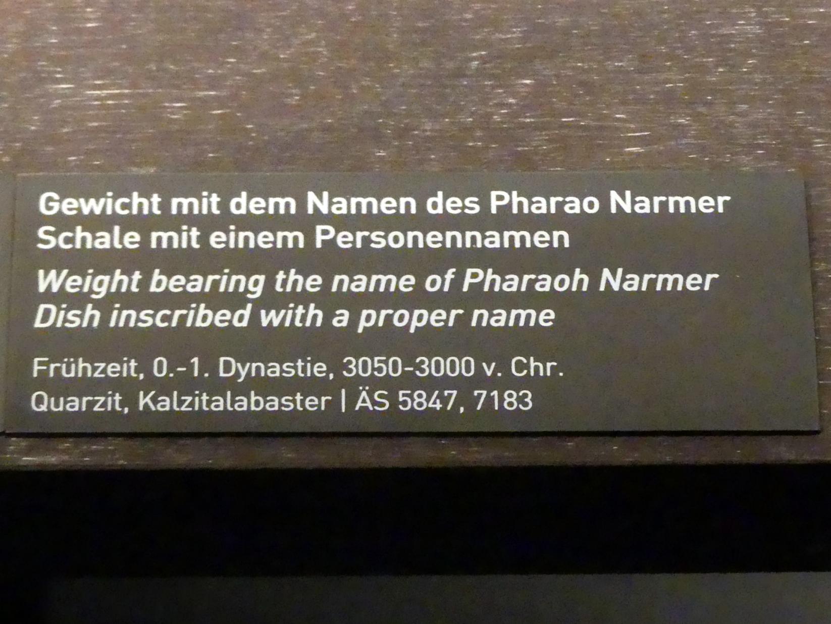 Gewicht mit dem Namen des Pharao Narmer, 1. Dynastie, Undatiert, 3050 - 3000 v. Chr., Bild 2/2