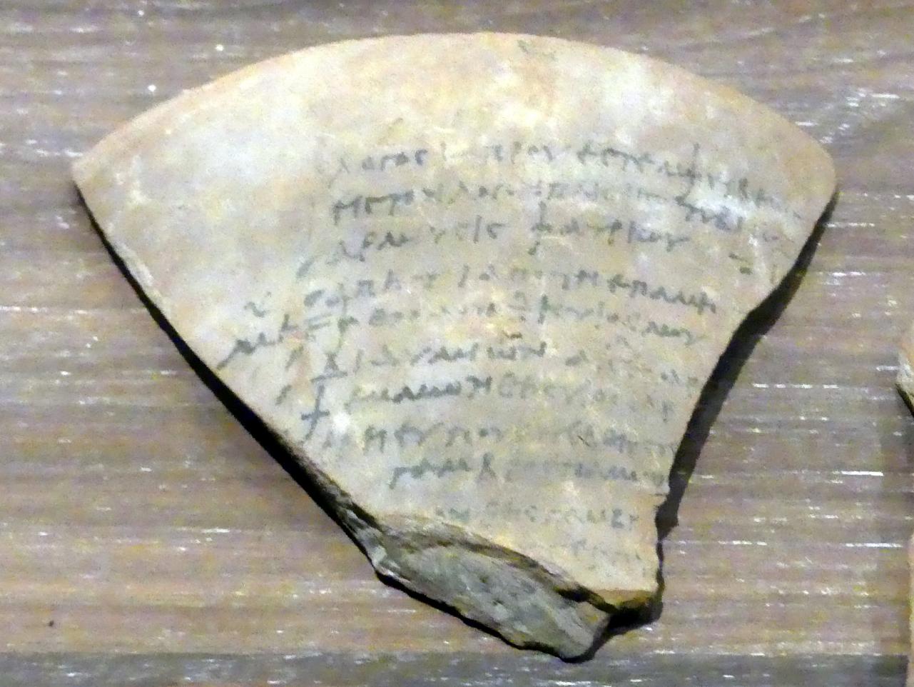 Ostrakon (Scherbe) mit koptischem Text, Koptische Zeit, 200 - 800, 300 - 600, Bild 1/2