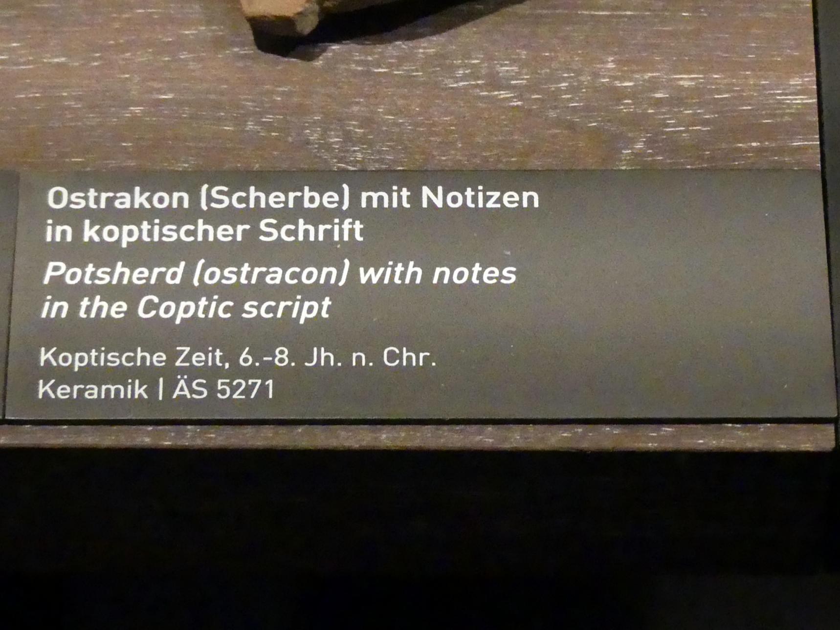 Ostrakon (Scherbe) mit Notizen in koptischer Schrift, Koptische Zeit, 200 - 800, 500 - 800, Bild 2/2