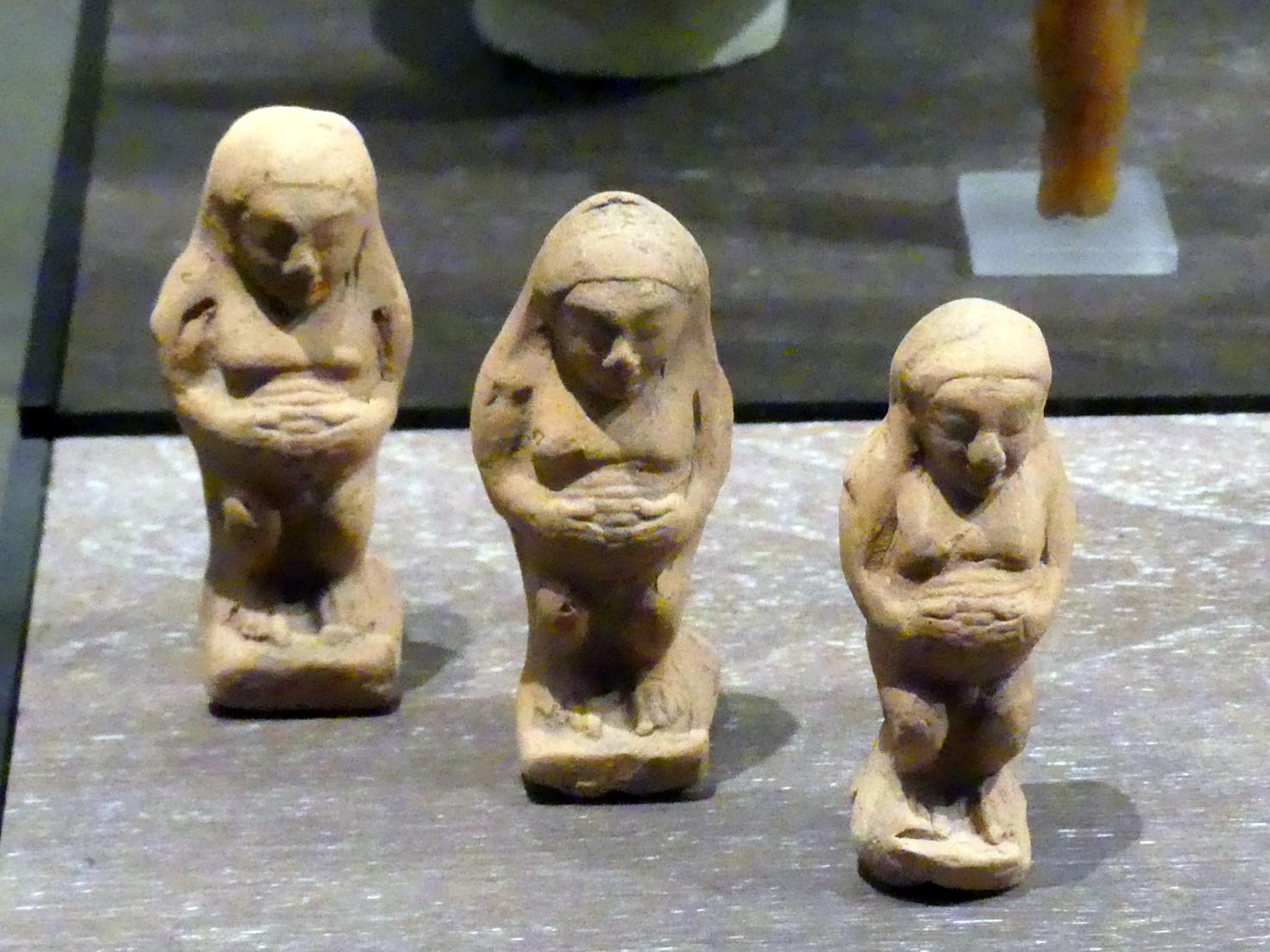 Drei Dickbauchdämonen, Schutzfiguren für Mutter und Kind, Spätzeit, 664 - 332 v. Chr., 600 - 500 v. Chr.