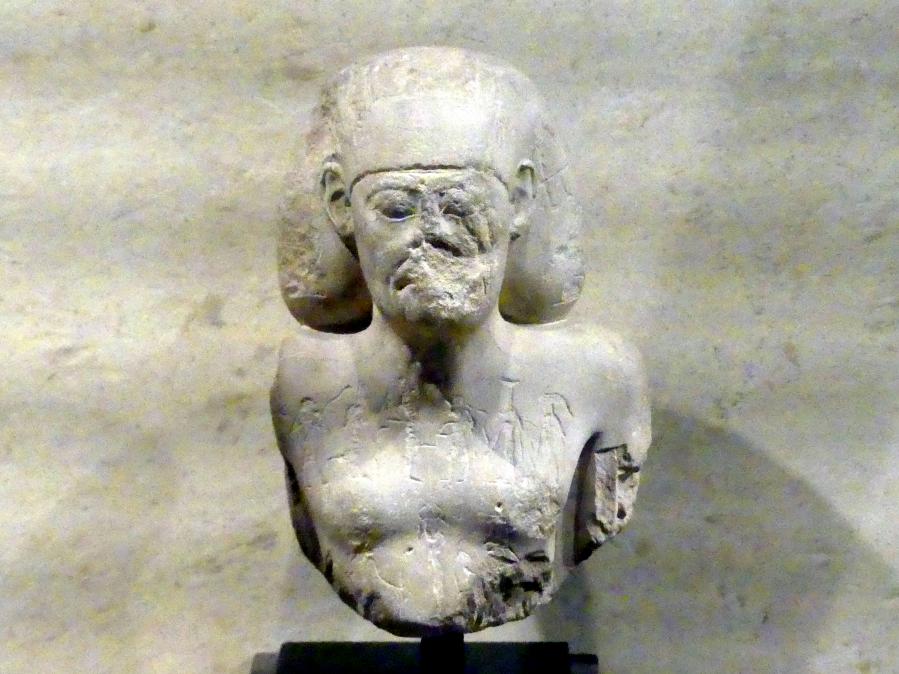 Heilerfigur (statue guérisseuse), dekoriert mit Götterfiguren und magischen Zeichen, Spätzeit, 664 - 332 v. Chr., 400 - 300 v. Chr.