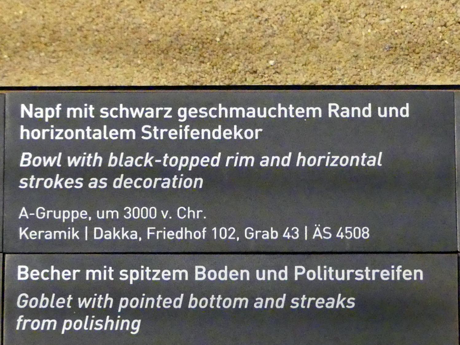 Napf mit schwarz geschmauchtem Rand und horizontalem Streifendekor, A-Gruppe, 3200 - 3000 v. Chr., 3000 v. Chr., Bild 2/2