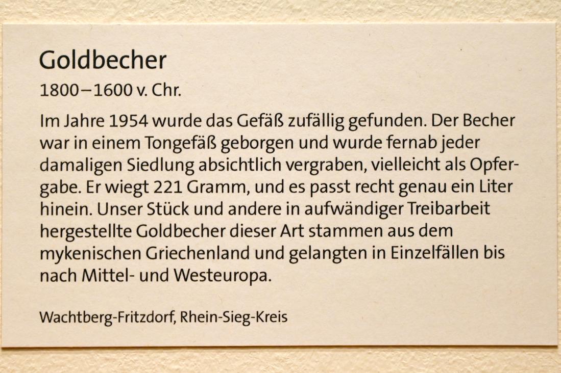 Goldbecher, Bronzezeit, 3365 - 700 v. Chr., 1800 - 1600 v. Chr., Bild 3/3