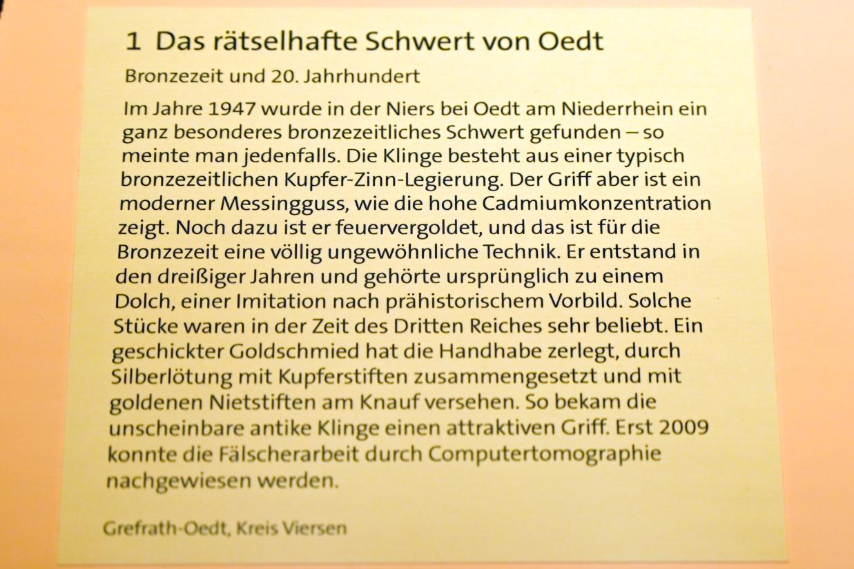 Schwert von Oedt (Klinge), Bronzezeit, 3365 - 700 v. Chr., Bild 2/2
