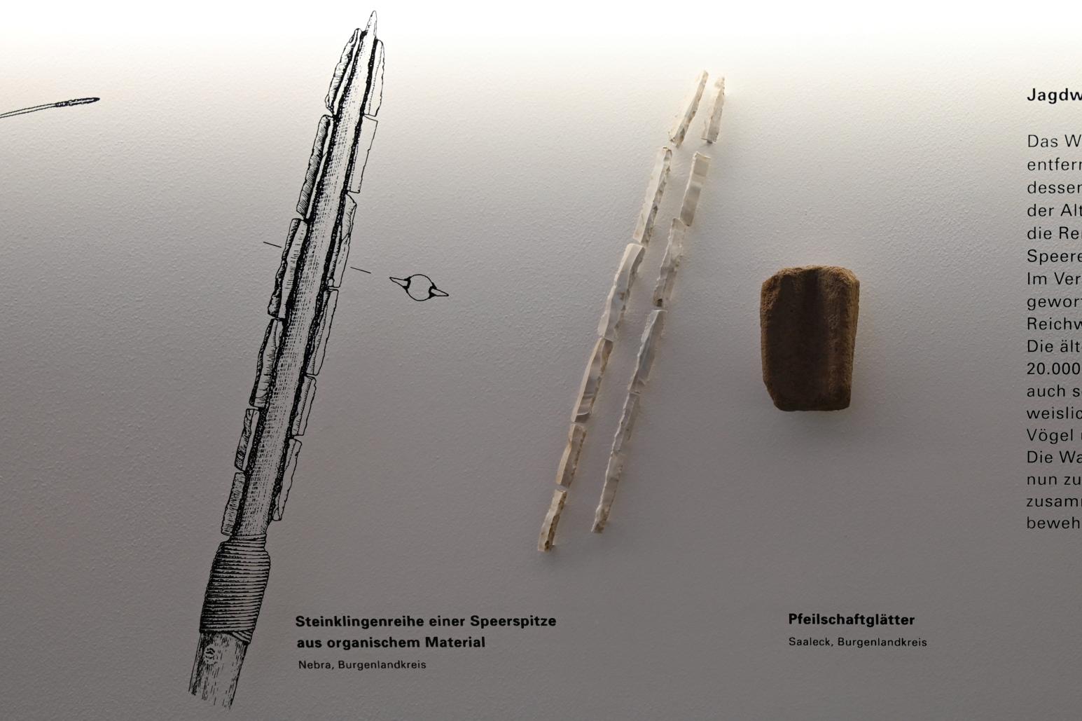 Steinklingenreihe einer Speerspitze, Magdalénien, 13000 - 10000 v. Chr.