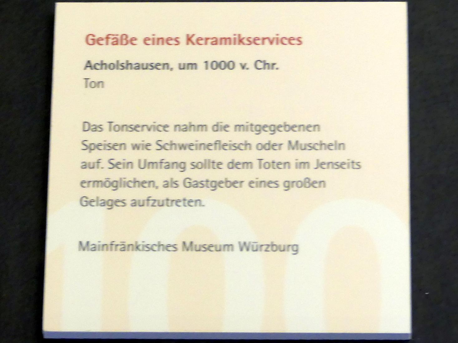 Gefäße eines Keramikservices, Urnenfelderzeit, 1400 - 700 v. Chr., 1000 v. Chr., Bild 4/5