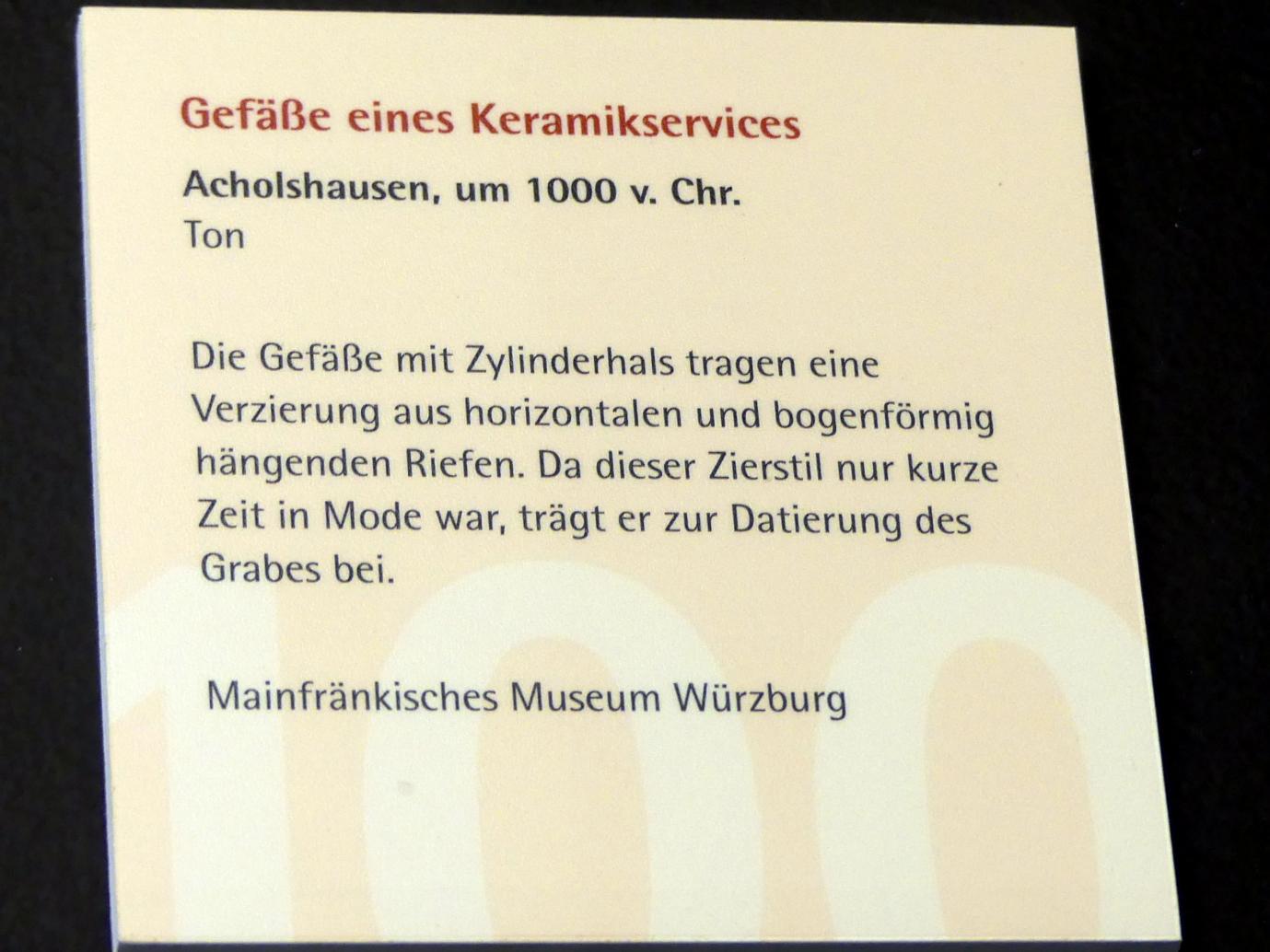 Gefäße eines Keramikservices, Urnenfelderzeit, 1400 - 700 v. Chr., 1000 v. Chr., Bild 5/5