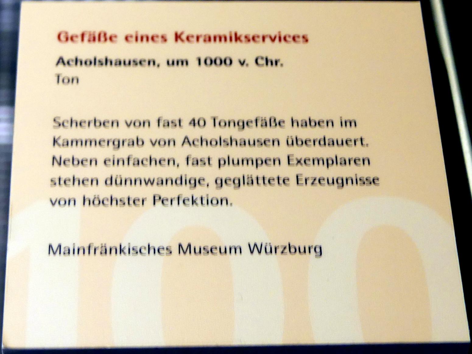 Gefäße eines Keramikservices, Urnenfelderzeit, 1400 - 700 v. Chr., 1000 v. Chr., Bild 2/2
