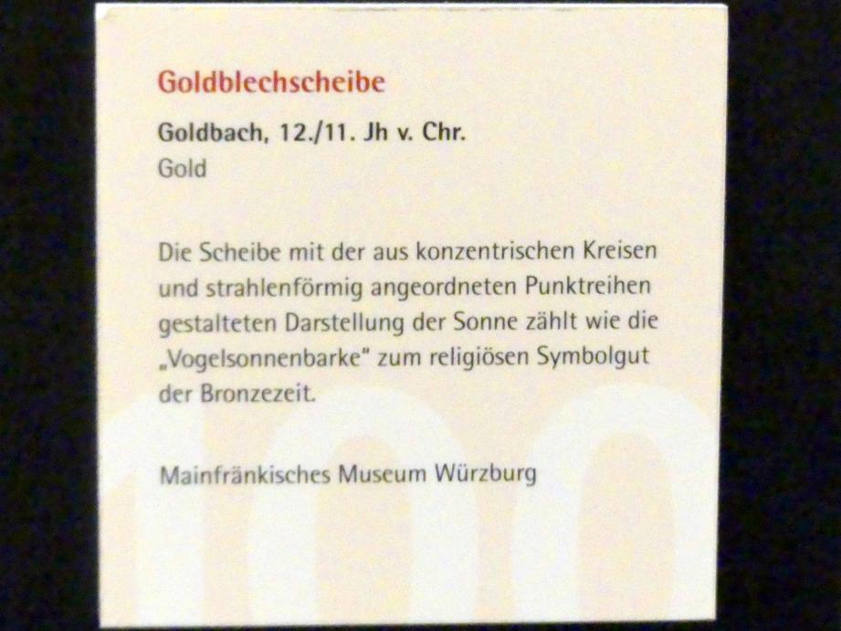 Goldblechscheibe, Urnenfelderzeit, 1400 - 700 v. Chr., 1200 - 1000 v. Chr., Bild 2/2